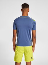 hummel Sport-Tshirt hmlLEAD Pro Seamless Training Jersey (dehnbarer Jerseystoff) Kurzarm dunkelblau Herren