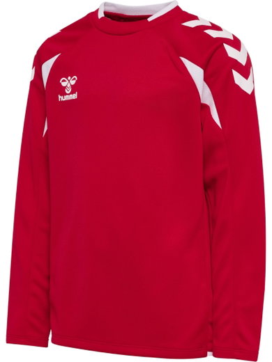 hummel Pullover hmlCORE 2.0 Crew Neck (100% rec. Polyester) rot/weiss Kinder
