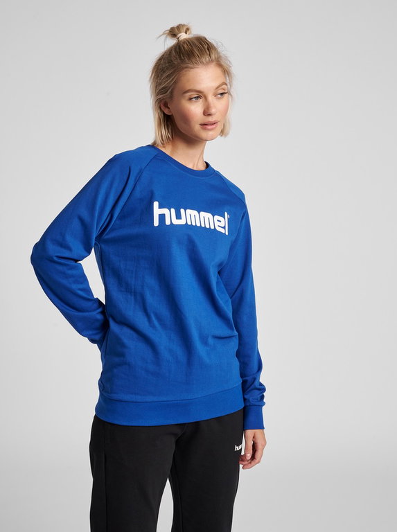 hummel Pullover Basic hmlGO Cotton Sweatshirt Big Logo (Baumwolle) dunkelblau Damen