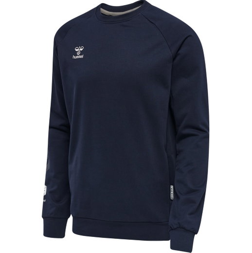 hummel Pullover hmlMOVE Grid Cotton Sweatshirt (Baumwolle) marineblau Herren