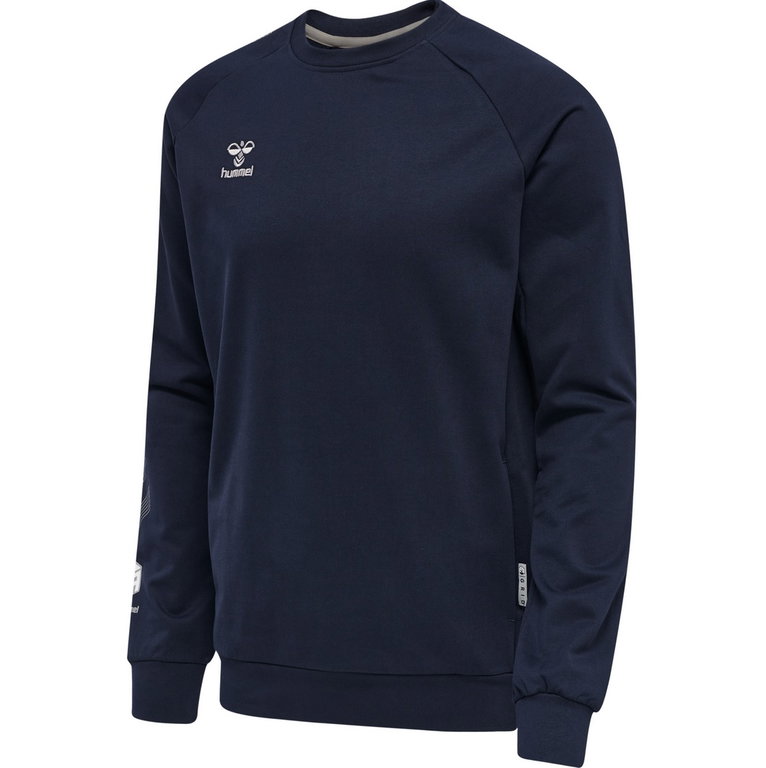 hummel Pullover hmlMOVE Grid Cotton Sweatshirt (Baumwolle) marineblau Herren