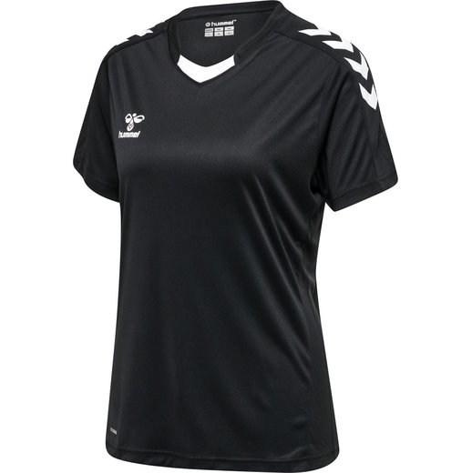 hummel Sport-Shirt hmlCORE XK Poly Jersey (robuster Doppelstrick) Kurzarm schwarz Damen