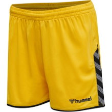 hummel Sporthose hmlAUTHENTIC Poly Shorts (leichter Jerseystoff, ohne Seitentaschen) Kurz gelb/schwarz Damen