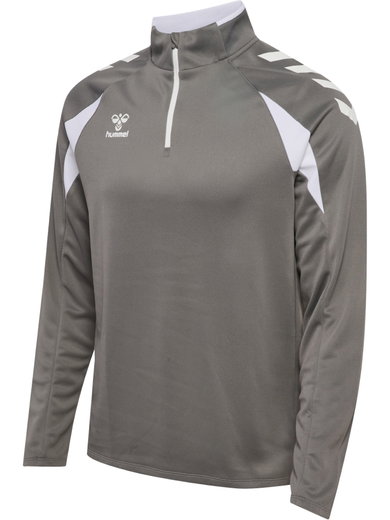 hummel Sport-Langarmshirt hmlCORE 2.0 Half Zip (optimale Bewegungsfreiheit) grau/weiss Herren