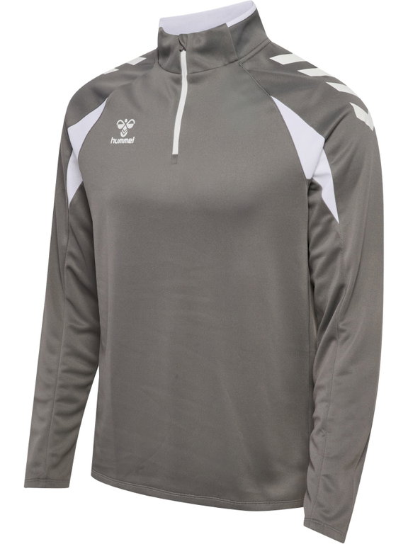 hummel Sport-Langarmshirt hmlCORE 2.0 Half Zip (optimale Bewegungsfreiheit) grau/weiss Herren