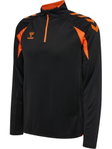 hummel Sport-Langarmshirt hmlCORE 2.0 Half Zip (optimale Bewegungsfreiheit) schwarz/orange Herren