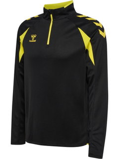 hummel Sport-Langarmshirt hmlCORE 2.0 Half Zip (optimale Bewegungsfreiheit) schwarz/gelb Herren