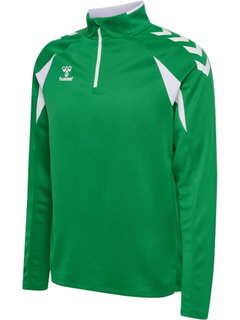 hummel Sportowa koszulka z długim rękawem hmlCORE 2.0 Half Zip (optymalna swoboda ruchów) zielona/biała męska