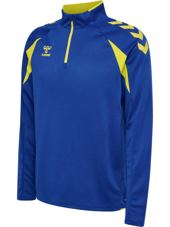 hummel Sport-Langarmshirt hmlCORE 2.0 Half Zip (optimale Bewegungsfreiheit) blau/gelb Herren