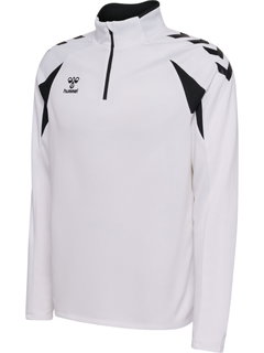 hummel Sportowa koszulka z długim rękawem hmlCORE 2.0 Half Zip (optymalna swoboda ruchów) biała/czarna męska