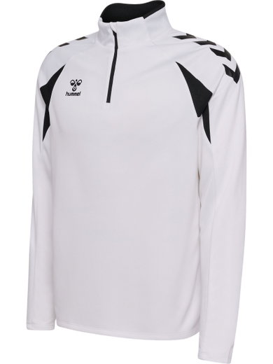 hummel Sport-Langarmshirt hmlCORE 2.0 Half Zip (optimale Bewegungsfreiheit) weiss/schwarz Herren