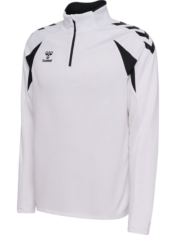 hummel Sportowa koszulka z długim rękawem hmlCORE 2.0 Half Zip (optymalna swoboda ruchów) biała/czarna męska