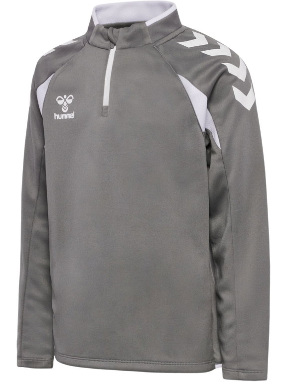 hummel Sport-Langarmshirt hmlCORE 2.0 Half Zip (optimale Bewegungsfreiheit) grau/weiss Jungen