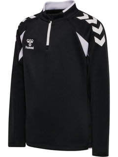 hummel Sport-Langarmshirt hmlCORE 2.0 Half Zip (optimale Bewegungsfreiheit) schwarz/weiss Jungen