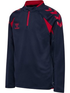 hummel Sport-Langarmshirt hmlCORE 2.0 Half Zip (optimale Bewegungsfreiheit) marineblau/rot Jungen