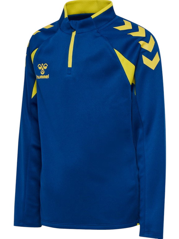 hummel Sport-Langarmshirt hmlCORE 2.0 Half Zip (optimale Bewegungsfreiheit) blau/gelb Jungen