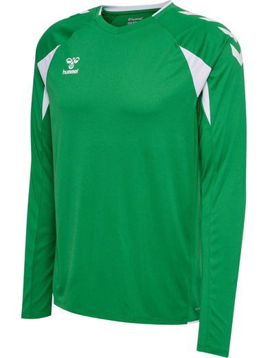 hummel Sport-Langarmshirt hmlCORE 2.0 Jersey (angenehmes Tragegefühl) grün/weiss Herren