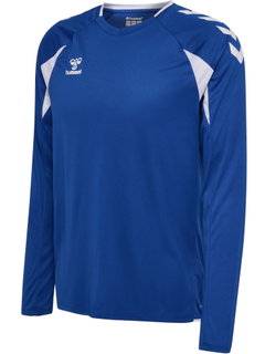 hummel Sport-Langarmshirt hmlCORE 2.0 Jersey (angenehmes Tragegefühl) blau/weiss Herren