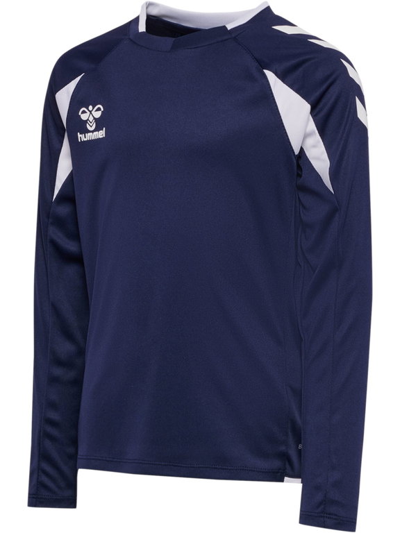 hummel Sport-Langarmshirt hmlCORE 2.0 Jersey (angenehmes Tragegefühl) marineblau/weiss Jungen