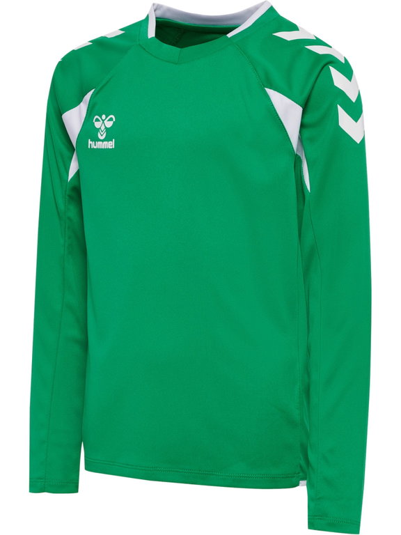 hummel Sport-Langarmshirt hmlCORE 2.0 Jersey (angenehmes Tragegefühl) grün/weiss Jungen