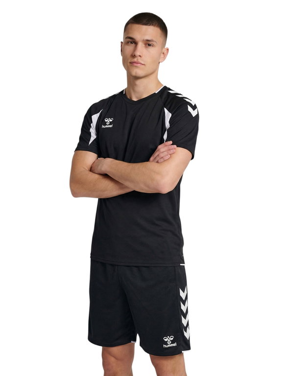 Hummel Sport Shirt hmlCORE 2.0 (recycled polyester, optimal freedom of movement) short sleeve black/white men's