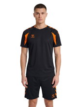 hummel Sport Shirt hmlCORE 2.0 (recycled polyester, optimal freedom of movement) short sleeve black/orange men's