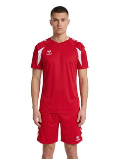 hummel Sport-Shirt hmlCORE 2.0 (rec. Polyester, optimale Bewegungsfreiheit) kurzarm rot/weiss Herren