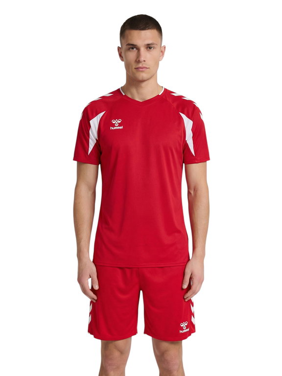 hummel Sport-Shirt hmlCORE 2.0 (rec. Polyester, optimale Bewegungsfreiheit) kurzarm rot/weiss Herren