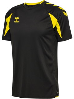 hummel Sport-Shirt hmlCORE 2.0 (rec. Polyester, optimale Bewegungsfreiheit) kurzarm schwarz/gelb Herren