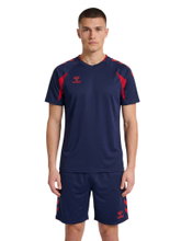 hummel Sport Shirt hmlCORE 2.0 (recycled polyester, optimal freedom of movement) short sleeve navy/red men's