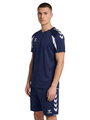 hummel Sport-Shirt hmlCORE 2.0 (rec. Polyester, optimale Bewegungsfreiheit) kurzarm marineblau/weiss Herren