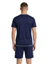 hummel Sport Shirt hmlCORE 2.0 (recycled polyester, optimal freedom of movement) short-sleeved navy blue/white men's