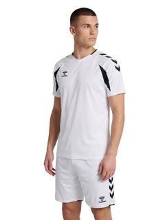 hummel Sport-Shirt hmlCORE 2.0 (rec. Polyester, optimale Bewegungsfreiheit) kurzarm weiss/schwarz Herren