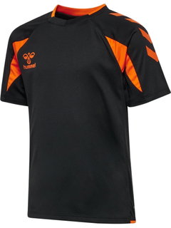 hummel Sport-Shirt hmlCORE 2.0 (rec. Polyester, optimale Bewegungsfreiheit) kurzarm schwarz/orange Jungen