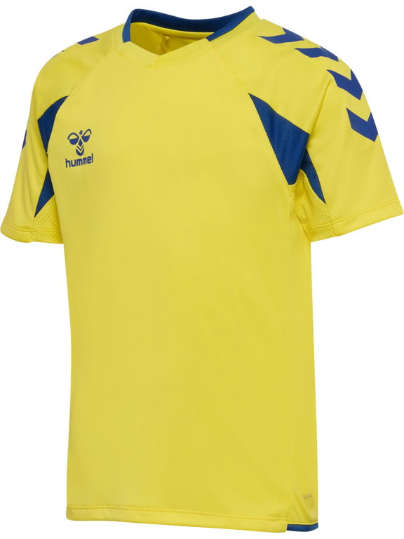 hummel Sport-Shirt hmlCORE 2.0 (rec. Polyester, optimale Bewegungsfreiheit) kurzarm gelb/blau Jungen