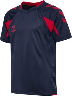 hummel Sport-Shirt hmlCORE 2.0 (rec. Polyester, optimale Bewegungsfreiheit) kurzarm marineblau/rot Jungen