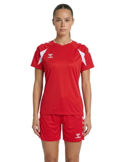 hummel Sport-Shirt hmlCORE 2.0 (rec. Polyester, optimale Bewegungsfreiheit) rot/weiss Damen