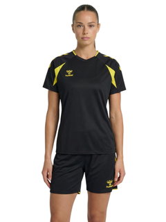 hummel Sport Shirt hmlCORE 2.0 (recycled polyester, optimal freedom of movement) black/yellow ladies