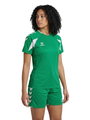 hummel Sport-Shirt hmlCORE 2.0 (rec. Polyester, optimale Bewegungsfreiheit) kurzarm grün/weiss Damen