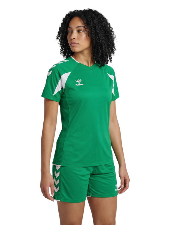 hummel Sport-Shirt hmlCORE 2.0 (rec. Polyester, optimale Bewegungsfreiheit) kurzarm grün/weiss Damen