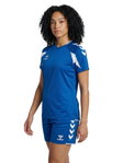 hummel Sport-Shirt hmlCORE 2.0 (rec. Polyester, optimale Bewegungsfreiheit) kurzarm blau/weiss Damen