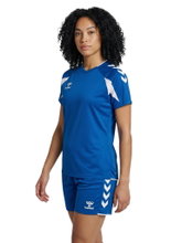 hummel Sport Shirt hmlCORE 2.0 (recycled polyester, optimal freedom of movement) short-sleeved blue/white ladies