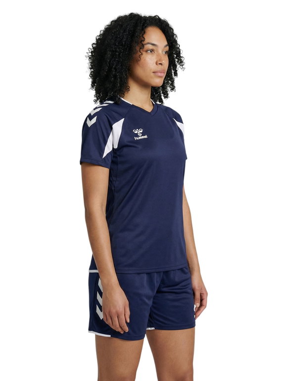 hummel Sport-Shirt hmlCORE 2.0 (rec. Polyester, optimale Bewegungsfreiheit) kurzarm marineblau/weiss Damen