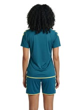 hummel Sport-Shirt hmlCORE 2.0 (rec. Polyester, optimale Bewegungsfreiheit) kurzarm blau/limegrün Damen