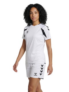 hummel Sport-Shirt hmlCORE 2.0 (rec. Polyester, optimale Bewegungsfreiheit) kurzarm weiss/schwarz Damen