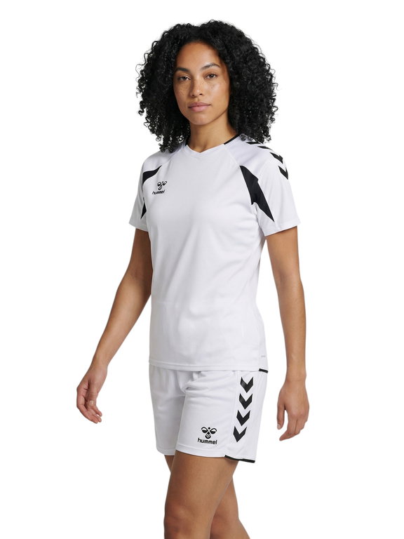 hummel Sport-Shirt hmlCORE 2.0 (rec. Polyester, optimale Bewegungsfreiheit) kurzarm weiss/schwarz Damen