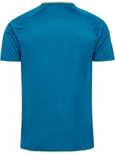 Hummel Sport Shirt hmlCORE 2.0 (recycled polyester, optimal freedom of movement) short-sleeved blue/lime green men's
