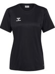 hummel Sport-Shirt hmlESSENTIAL (100% rec. Polyester) Kurzarm schwarz Damen