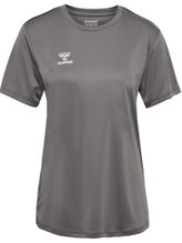 hummel Sports Shirt hmlESSENTIAL (100% recycled Polyester) Short Sleeve Dark Grey Ladies