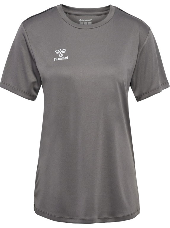 hummel Sport-Shirt hmlESSENTIAL (100% rec. Polyester) Kurzarm dunkelgrau Damen